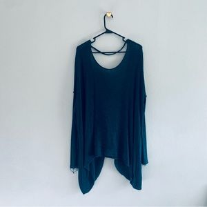 Urban Outfitters teal open back knit shirt
